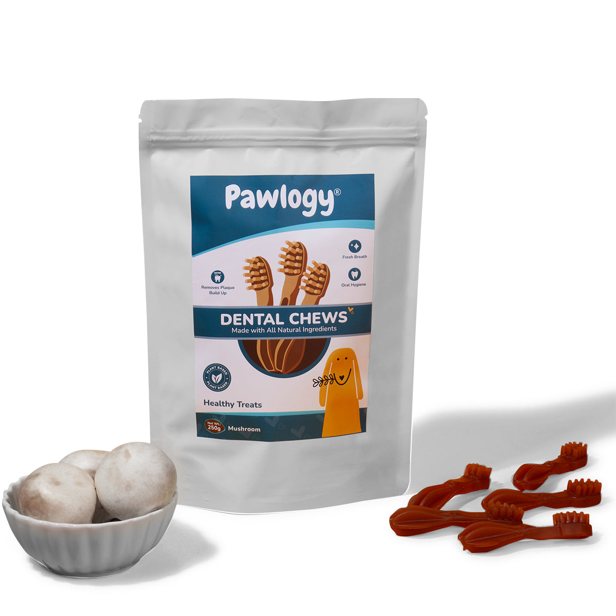 DENTAL CHEW STICKS Yellow Mushroom