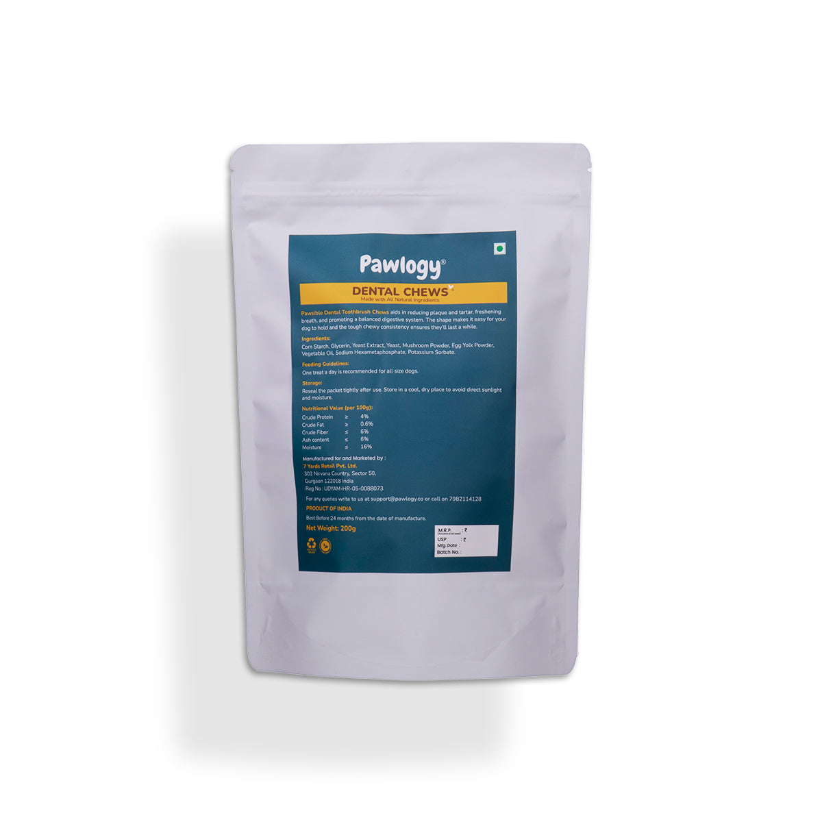 DENTAL CHEW STICKS Yellow Mushroom