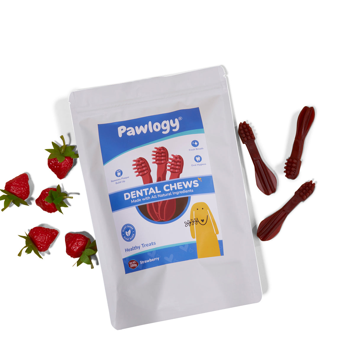 DENTAL CHEW STICKS Red Strawberry